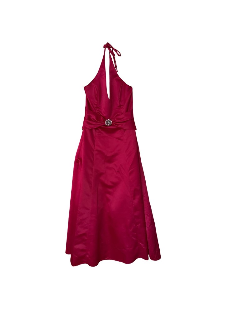 Vintage Jessica Mcclintock Gunne Sax Size 11/12 Fuchsia Satin Halter Y2k Gown